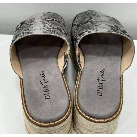Diba True Demi Chase Snake Print Gray Wedge Sandal Espadrille New In Box Size 10 - Picture 7 of 9